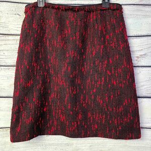 Cato Red Black Tweed Textured Skirt Sz 14